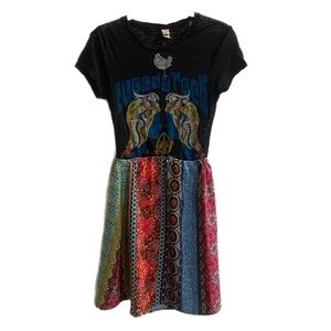 Up-cycled Woodstock Boho Print dress